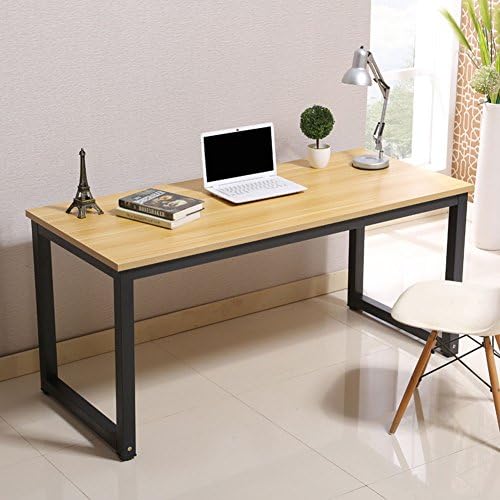 Modern Simple Style Computer Desk PC Laptop Study Table Office Desk Workstation for Home Office, Walnut, Black Leg L47.2 X W23.6 X H29.1 Inch
