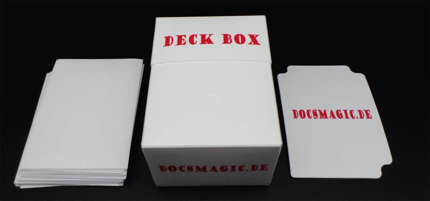 docsmagic.de Deck Box + 60 Mat White Sleeves Small Size - Mini - YGO