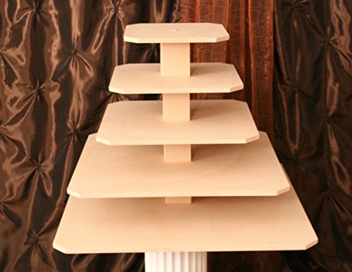 Click Here to See More Images 5 Tier Large Square MDF Wood Cupcake Stand