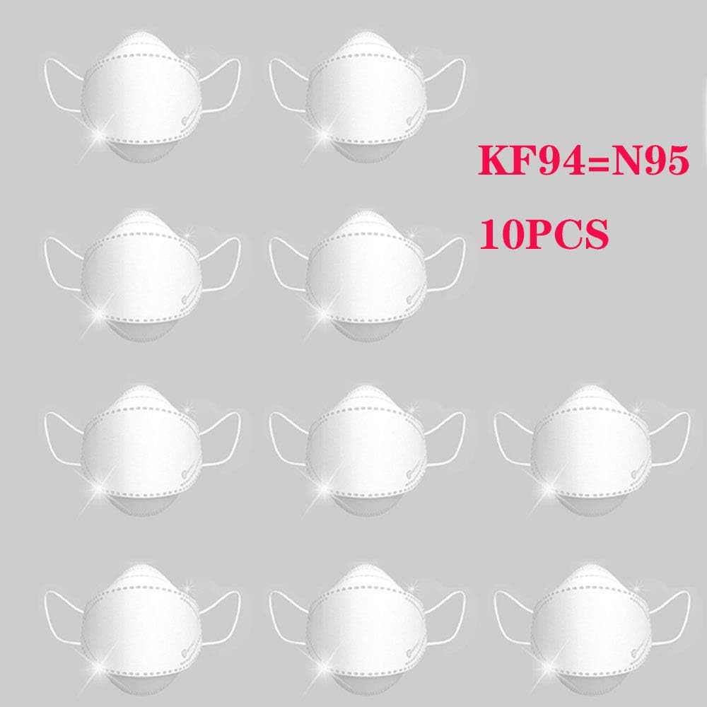 KF94/N95 Face Masks Daily Protective Masks 4 Layers 3D PM2.5 Dust Mask for Away from Viruses.(White,10pcs)