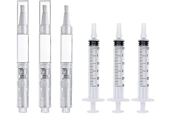 RUIFUNETEK Wall Paint Repair Kit 3 ml Transparent Tube Brushes and 3 ml syringes, Furniture Fillable Brush Pens Paint Pen, To