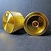 Riverstone Audio - Pair (2 PCS, Gold-Color) Potentiometer Knobs - Solid Aluminum - 25mm Dia.x15mm Height, Volume Control Knob, Amplifier, Electric Guitar, Finish Gold, Fits 6.0 mm Shaft