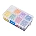 PandaHall Elite About 14400 Pcs 11/0 Transparent Glass Bugle Seed Beads 8 Colors Tube Space Bead Diameter 2.2mm for Jewelry Making