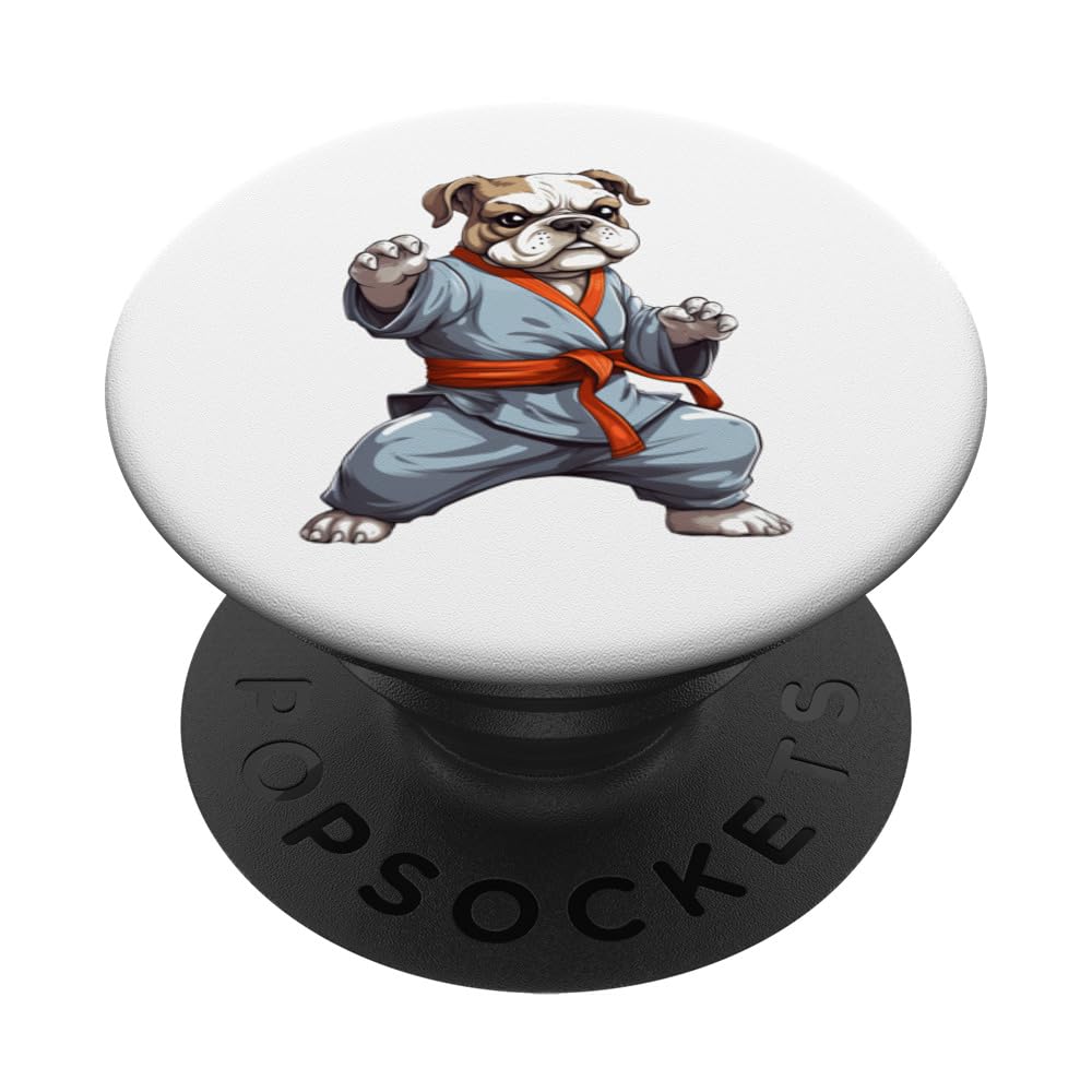 Bulldog Karate Kung Fu Martial Arts Taekwondo Judo Jujutsu PopSockets Swappable PopGrip