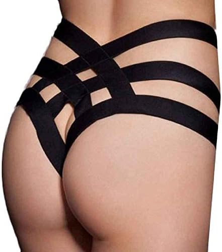 Underwear,DETALLAN Women Bandage Open Crotch Panties Thong V-string Lingerie (XXL) (XXL)