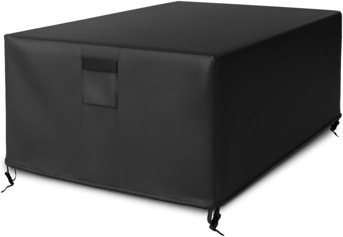 SHINESTAR 56 Inch Rectangular Fire Pit Cover for Outdoor Gas Fire Pit Table, Waterproof & Thichened PVC Material - 56 L x 38 W x 22 H, Black: Kitchen & Dining