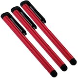 PREMIUM Garmin VIRB Elite for Aviation Bundle Stylus Custom Capacitive Pen 3 Pack! (RED)