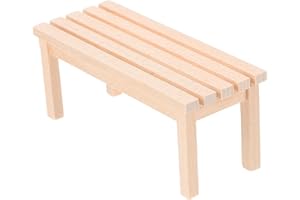TOTORITY Dollhouse Wooden Garden Bench Miniature: Mini Garden Bench Photo Prop Wooden Fairy Garden Furniture Ornaments Fairy Table Chair for Dollhouse Accessories