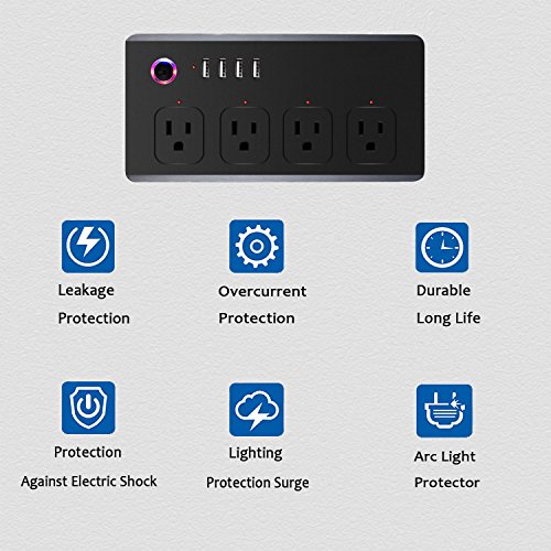 image for WiFi Power Strip, Akface Surge Protector Smart Outlet Plug Voice Contr