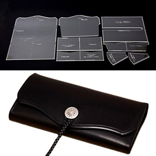 Acrylic Clear Multi Pocket Leather Sewing Pattern Long Zip Purse Wallet Template