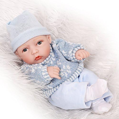 SanyDoll Lifelike Reborn New Baby Alive Washable Full Silicone Doll Toys Gift Boy 11inch 25cm