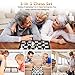 3-in-1 Chess Set - Travel Chess Set Magnetic Chess & Checkers & Backgammon Folding Chess Board Game, Portable Checkers with 3 Mesh Bags, Best Chess Games Gift for Kids and Adults 12.4 Inches