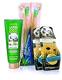 Woobamboo! Eco-Friendly Bundle: 2 Bamboo Adult Toothbrushes, 2 Biodegradable Silk Floss in Plant-Based Packaging Flosses, 1 Vanilla Mint Toothpaste