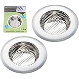 Fengbao 2PCS Kitchen Sink Strainer - Stainless Steel, Large Wide Rim 4.5" Diameter