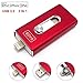 For iPhone USB 3.0 Flash Drive 3in1 OTG Cell Phone Memory Stick Lightning iOS Apple iPad iPhone 5 6 6S 7 Plus Pen Drive External Storage Tipmant - Red 16GB