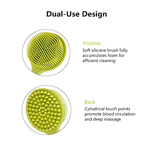 Bath Body Brush Soft Silicone Shower Brush with Long Handle and Ultra-soft Bristles Great for Sensitive skin, Elderly and Children