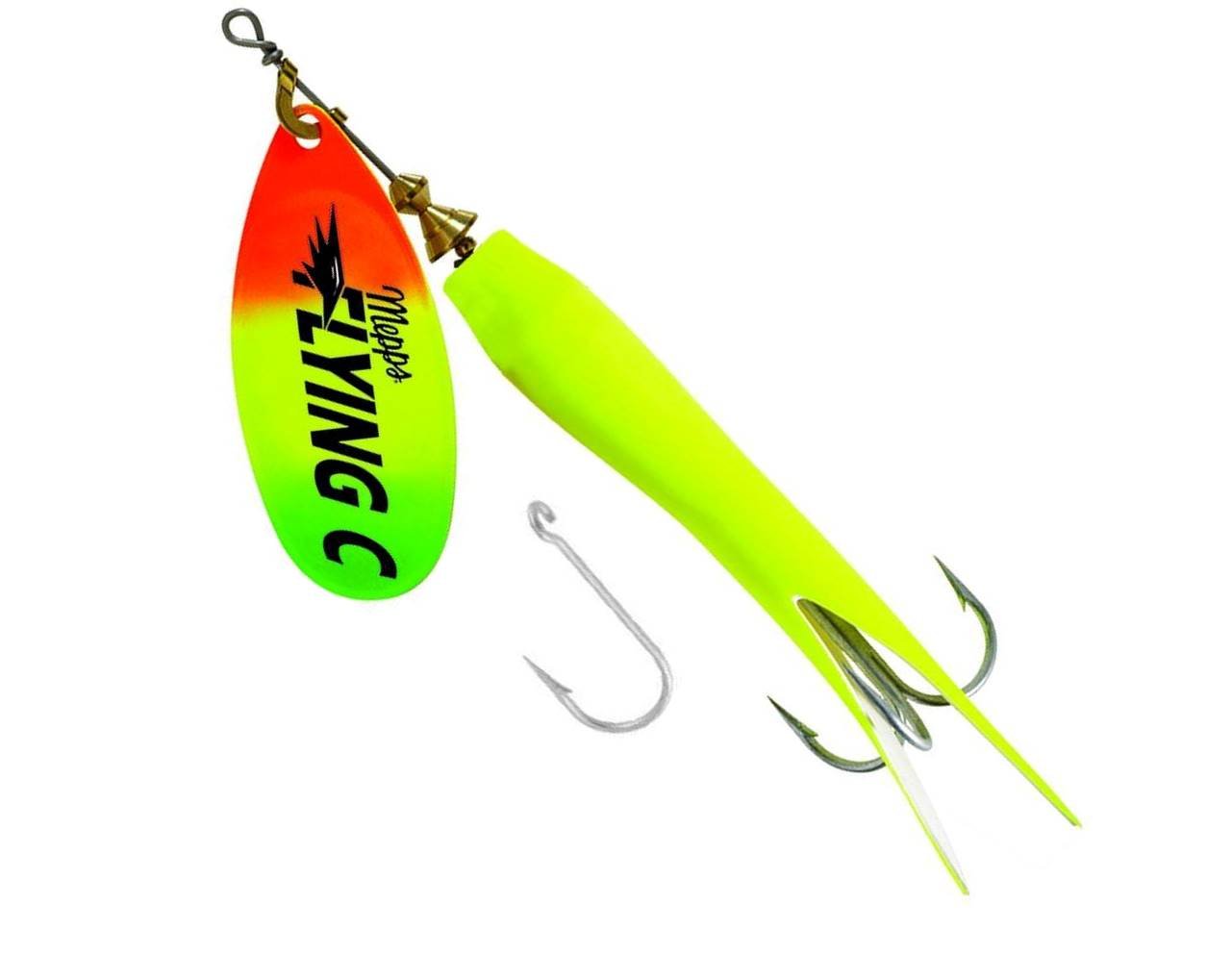 Mepps Flying C - sngl,TBL, hot Chart-hot firetiger, Chartreuse, one Size (FC78TP HC-HFT)