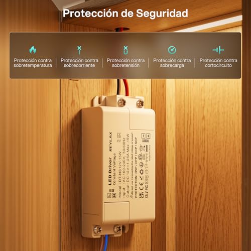 Transformer 220V to 12V 15W 1.25A, AC to DC Power Supply, Small Constant Voltage Transformer, Low Voltage LED Driver, Adapter Driver for Led Strips 75x38x23mm