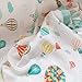 OYRGCIK Baby Swaddle Blanket, Muslin Swaddle Blankets 4 Layers Soft Swaddle Wrap Unisex Receiving Blankets 70% Bamboo 30% Cotton Baby Blankets for Boys Girls Toddler, Hot Air Balloon
