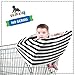 Baby Multi-Use Stretchy Nursing Cover, Car Seat & Stroller Apron Canopy, Shopping Cart Cover. Infant And Baby Breastfeeding Scarf, Black And White Design, Free Gift: Bandana Bib By Mancub