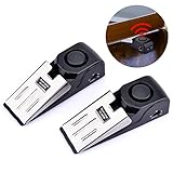 AUSHEN Door Stop Alarm 120dB Home Wedge Shaped Blocking Security Systerm for Home or Travel 2pcs Set