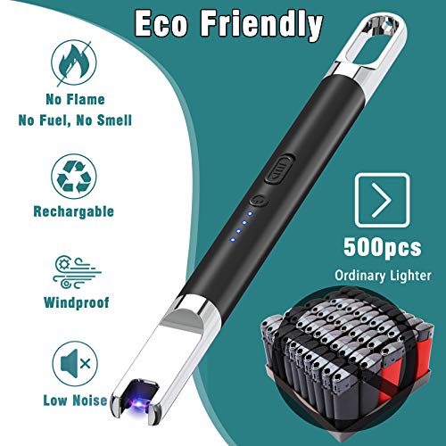 Electric Lighter, Candle Rechargeable Lighters Long USB Plasma Arc
