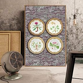 Floating Framed Canvas Wall Art for Living Room, Bedroom Plates Canvas Prints for Home Decoration Ready to Hang - 16x24 inches