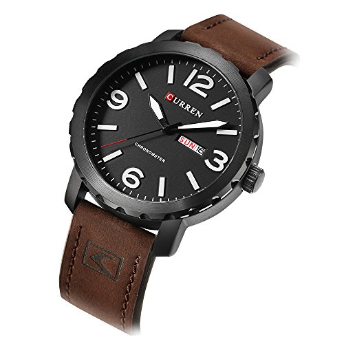 Reloj de Pulsera para Hombre Curren Militray Sport de Cuarzo, Resistente al Agua, de Cuero - Imagen 3