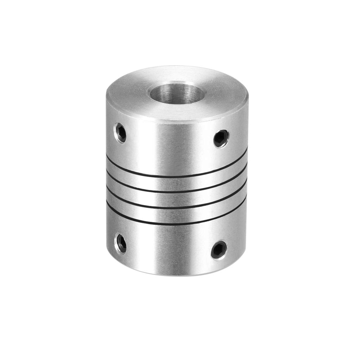 sourcing map 10mm to 10mm Aluminum Alloy Shaft Coupling Flexible Coupler Motor Connector Joint L30xD25 Silver