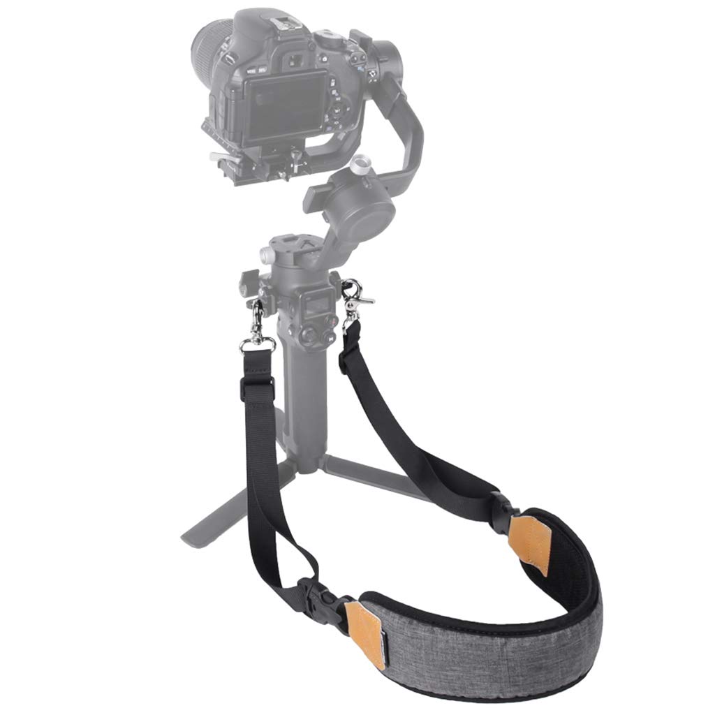 Hensych Dual Metal Hook Strap Stress Reliever Shoulder Belt Lanyard for RS 2/RSC 2/Ronin-S/Ronin-SC Thick Soft Comfortable Dense-weavening Nylon Strap Quick Assembly & Disassembly