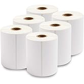 enKo - Direct Thermal Labels Compatible for Zebra/Rollo 4x6 Label (4" x 6.5") 1 in Core - (6 Roll, 1500 Labels)