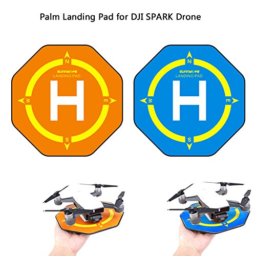 Joint Vcitory 2 pcs Palm Landing Mat Pad Mini Landing Field Parking Apron Landing Gear Protector for DJI SPARK Drone (1pc Blue + 1pc Orange)