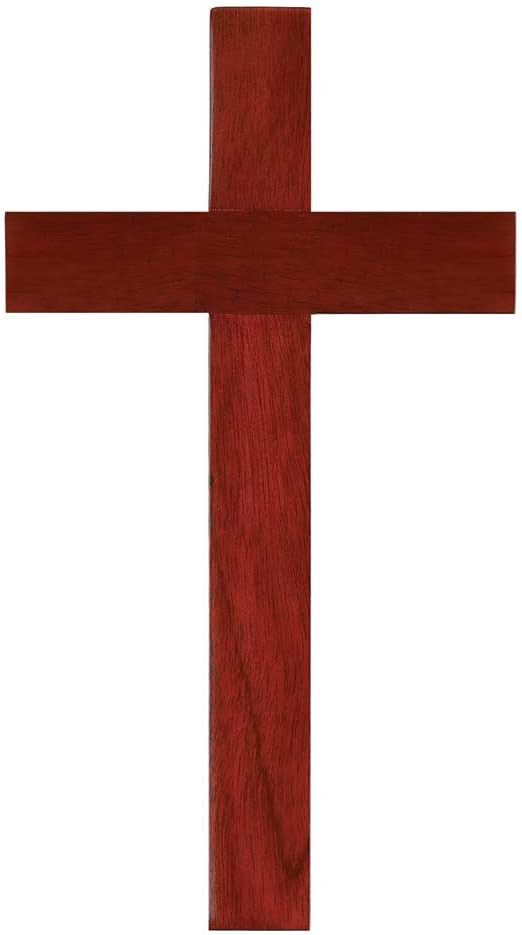 Mahogany Wood 10 Inch Christian Wall Cross Lord God Jesus
