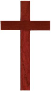 Mahogany Wood 10 Inch Christian Wall Cross Lord God Jesus