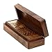 Dominoes Game Set Double 28 Tile Professional Domino Games Wooden Box Brass Inlay Tile Game - 8 Inch