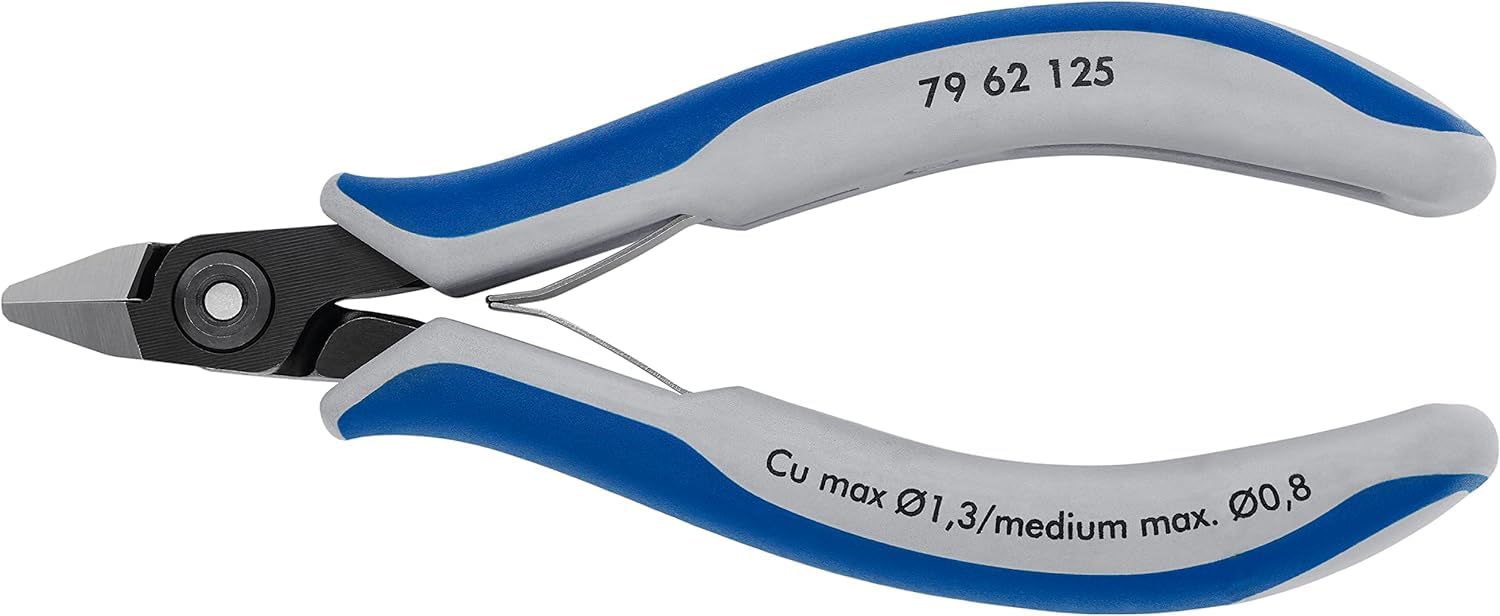 KNIPEX Precision Electronics Diagonal Cutter with Multi-Component Handles 125 mm, 79 62 125