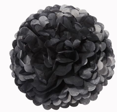 Talking Tables Decadent Decs Hanging Pom Pom Décor  for a General Decoration, Black (3 Pack)