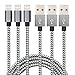 Aonsen iPhone Cable,3Pack 6FT Nylon Braided Charging Cord 8 Pin to USB Lightning Cable Charger for iPhone 7/SE/5/5s/6/6s/6 Plus,iPad Air/Mini,iPod,Compatible with iOS10(DarkGray-White)