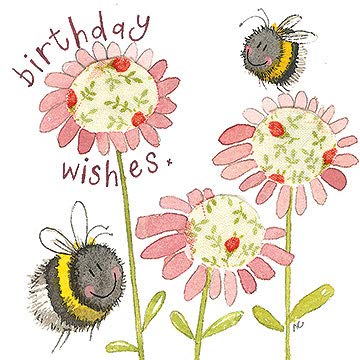 ALEX CLARK Happy Birthday Bee Foil Card