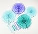 Mermaid Birthday Decorations Girl Wonderland Frozen Party Mermaid Baby Shower Decorations Aqua Blue Teal Purple Tissue Paper Fan/Summer Party/Tropical Party/Under The Sea Party