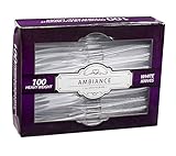 Crystalware Heavy Weight Plastic Knives 100/box, Clear