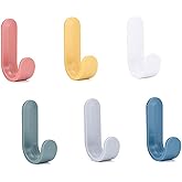 Ducige 12 Pack Adhesive Hooks Utility Wall Hooks Key Hooks for Wall Decorative Key Holder Rack Self Adhesive Wall Hooks for Towels, Hats, Shower, Kitchen, Living Room, Office