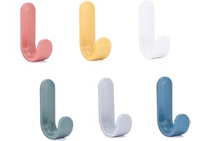 DUCIGE 24 Pack Adhesive Hooks - Utility Key Hooks for Wall Decorative Key Holder Rack, Self Adhesive for Towels, Hats, Shower, Kitchen, Living Room, Office