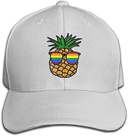 Gay Pride Pineapple Adjustable Baseball Caps Unstructured Dad Hat 100% Cotton Black