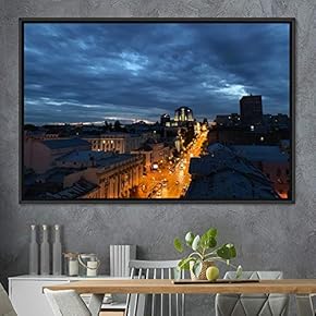 signwin Framed Canvas Wall Art City Illuminations Aerial...