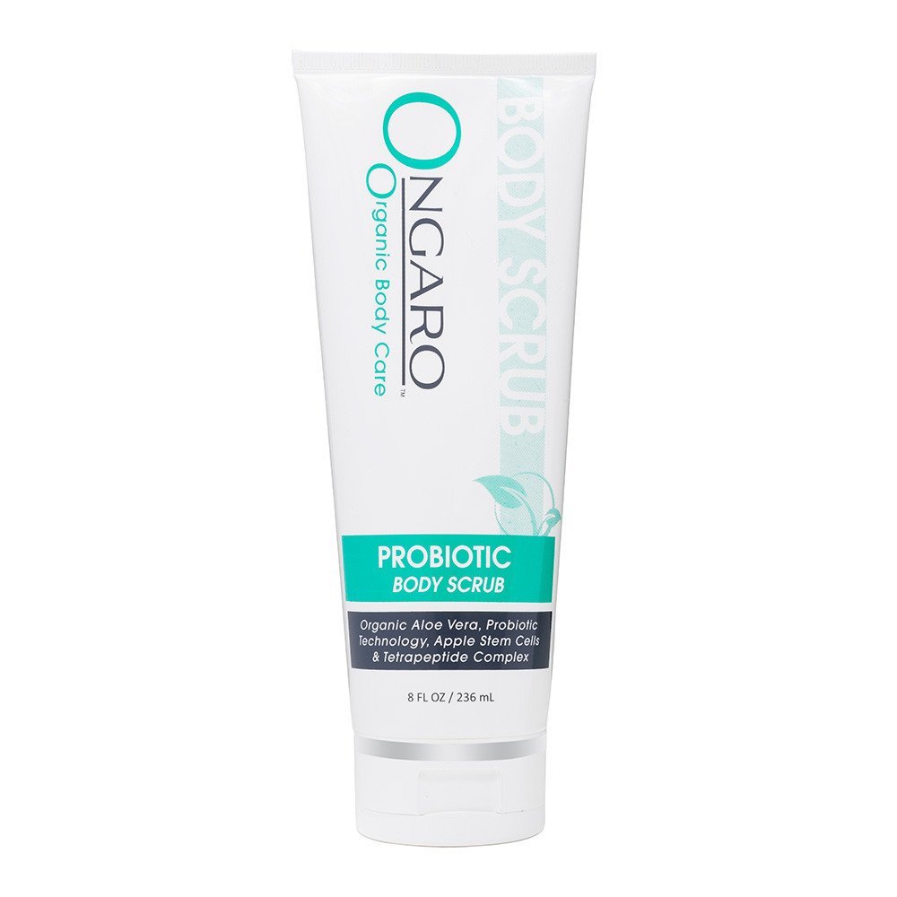 Probiotic Body Scrub with Organic Aloe Vera, Green Tea and Vitamin E Deep Cleans Clogged Pores, Exfoliates Dead Skin, Reduces Acne and Softens Skin | 8oz