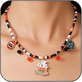 PINCHUAN Halloween Choker Necklace for Women Gothic Cute Colorful Beaded Necklace Halloween Pumpkin/Ghost/Spider Charm Necklace Halloween Bead Choker Necklace Halloween Costume Party Jewelry Gifts