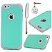 MOLLYCOOCLE iPhone 6 Plus, iPhone 6s Plus Case, Hybrid Heavy Duty Cover Dual Layer Hard PC Soft TPU Bumper Protective Cover for iPhone 6/6s Plus 5.5 inch, Mint Green