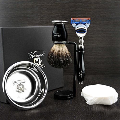 Preimuim Shaving Kit Gift Set For Men(Gillette fusion razor,Brush,Bowl,stand)