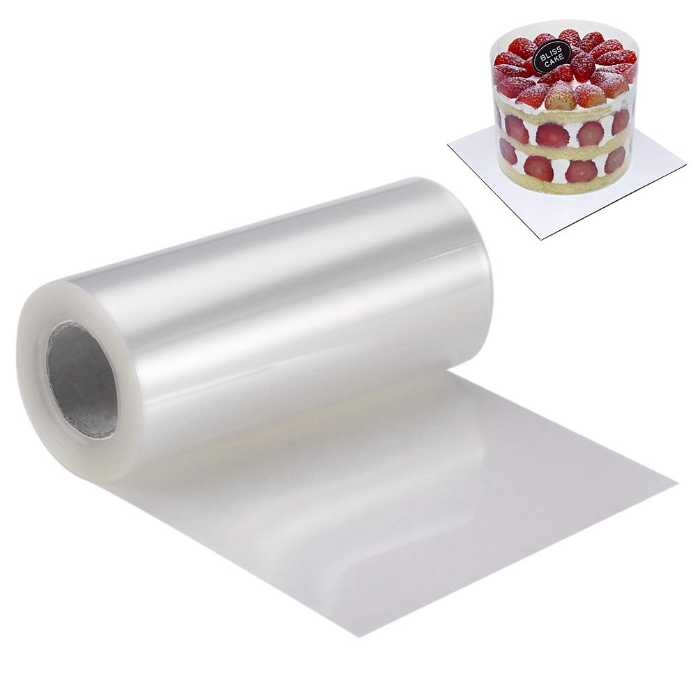 BYKITCHEN Cake Collars, 10cm x 10m, Clear Acetate Roll, Premium Food Grade PP, Cake Decorating Accessory